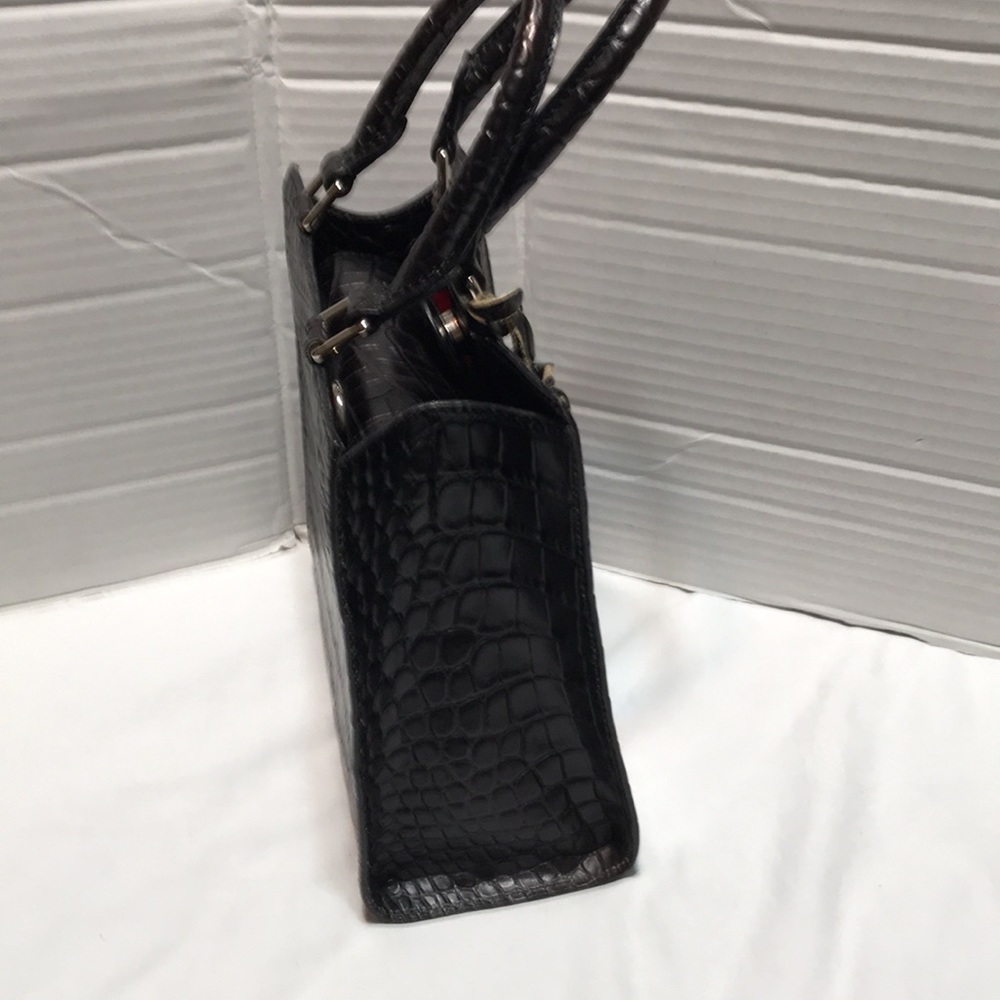 Dooney Bourke Made in Italy croc embossed black short shopper. EUC - Picture 6 of 11